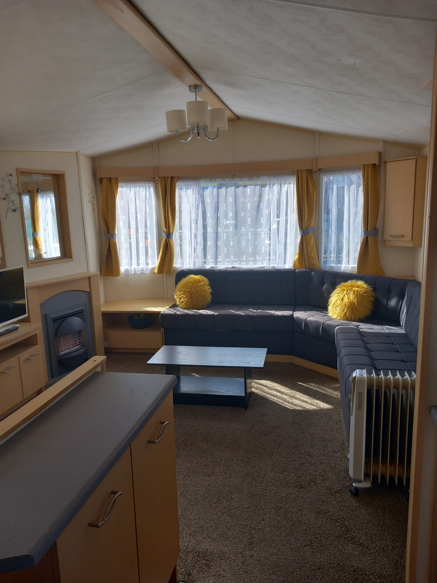 Further view of the lounge inside holiday caravan 370